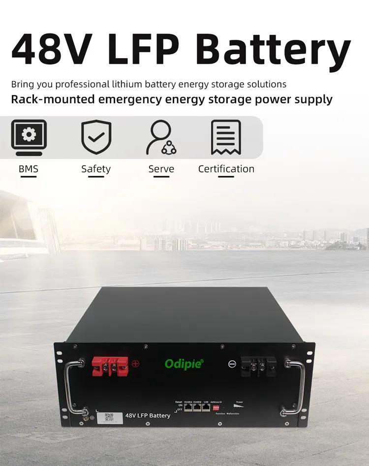 可充电锂电池组 51.2V 48V 100ah 150ah 200ah 300ah 锂离子/锂离子 LiFePO4 机架电池适用于 UPS 家用太阳能存储系统 Powerwall
